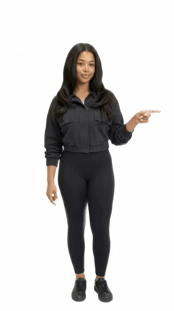 Stylist demonstrating a look